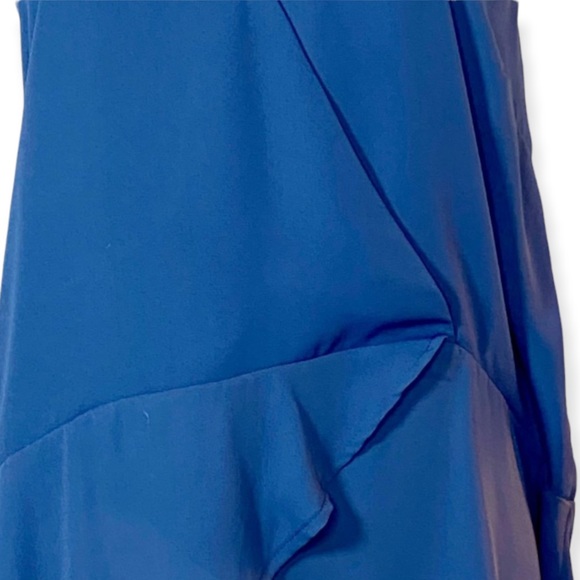 Alya Deep Blue Wrap Style Spaghetti Strap V-neck Ruffled Cami Top Size Medium - Picture 6 of 8